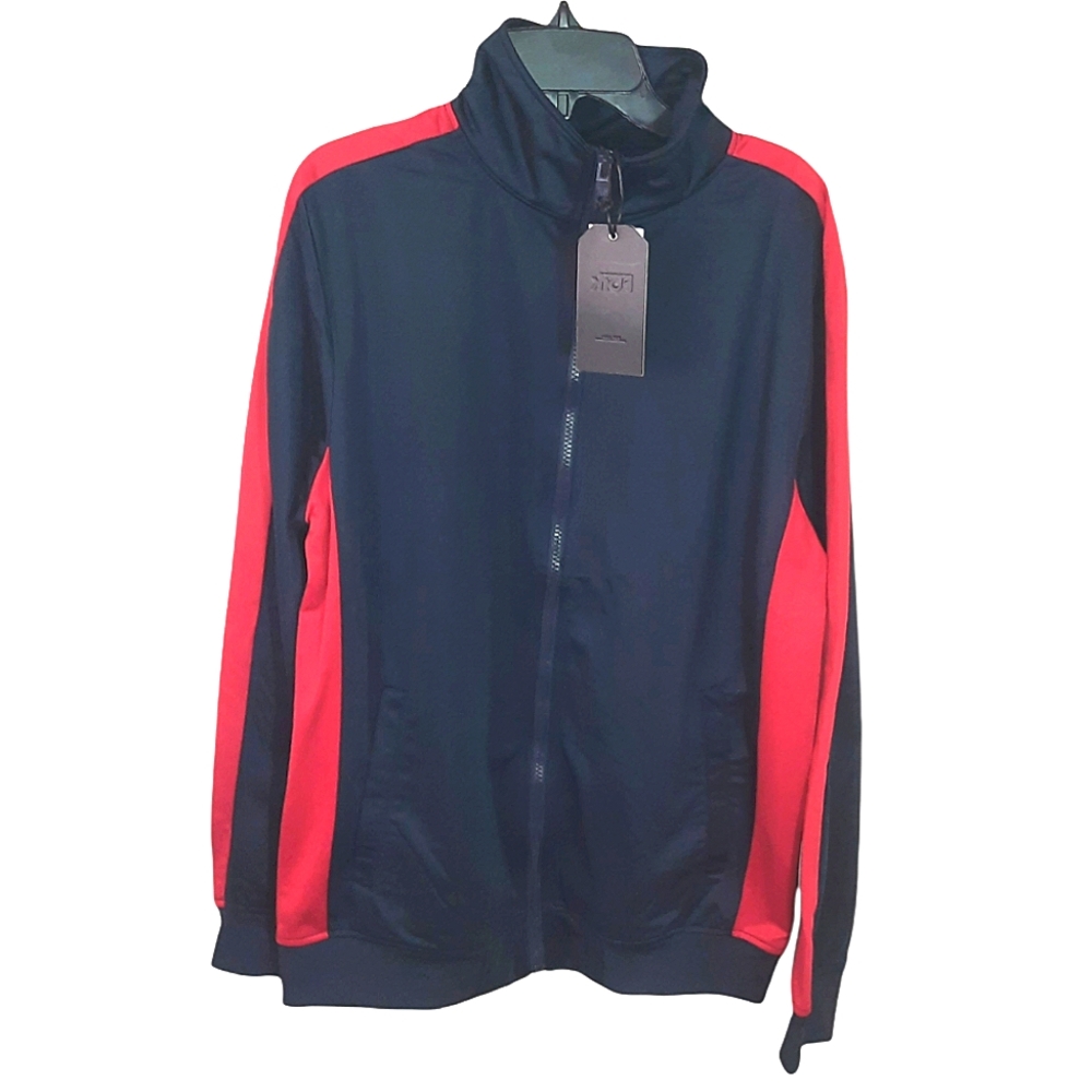 NWT FBRK Full Zip Track Jacket NAVY RED